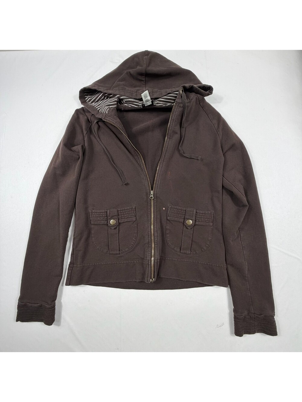 Ann Taylor LOFT Women's Brown Zip-Up Hoodie Sweatshirt XS